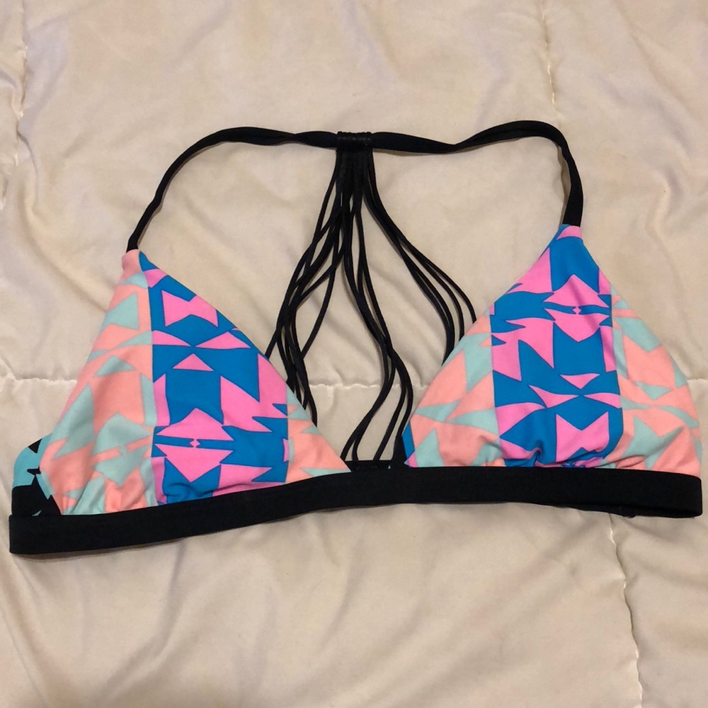 Bright patterned bikini top!
